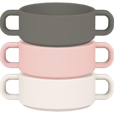 Mother K Infant Silicone Baby Tableware Two-Hand Bowl Set of 3, Gray, Baby Pink, Ivory, 1 Set, Popular Korean Parenting Items
