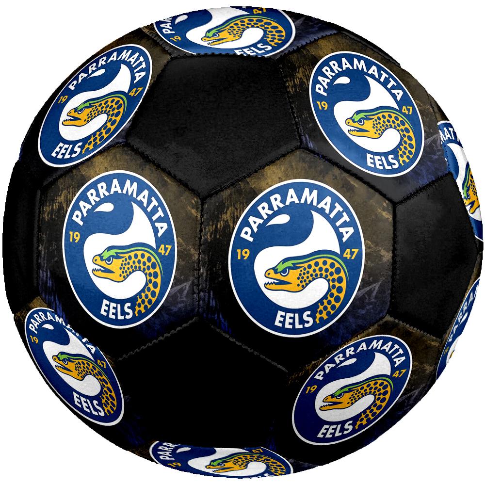 SIZE 5 Parramatta Eels Soccer Ball Colorful All Ages Machine Stitched PVC Competition Ready Durable High-Bounce
