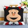 Cartoon Mafaldas Cushion Cover Washable Linen comfort Soft  for Sofa Bed Cozy Home Room Decor
