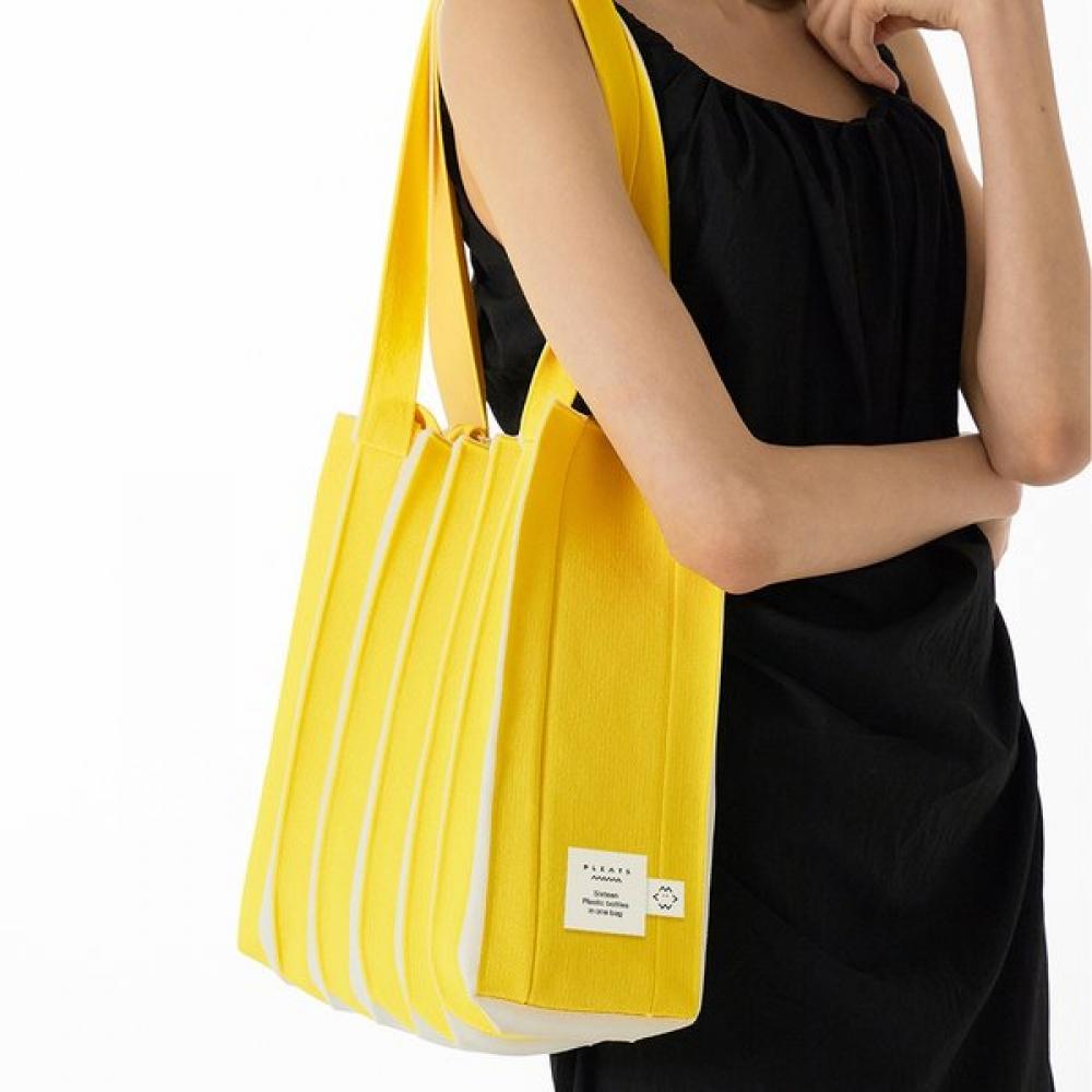 Pleatsmama Two Way Shopper Bag Yellow Stripe