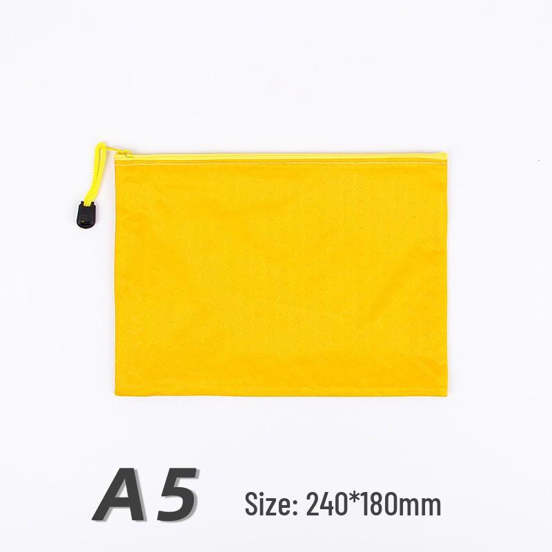 Creative Oxford Cloth A4 Document Bag - Waterproof, Colored Zipper, Handheld for Students or Office Use