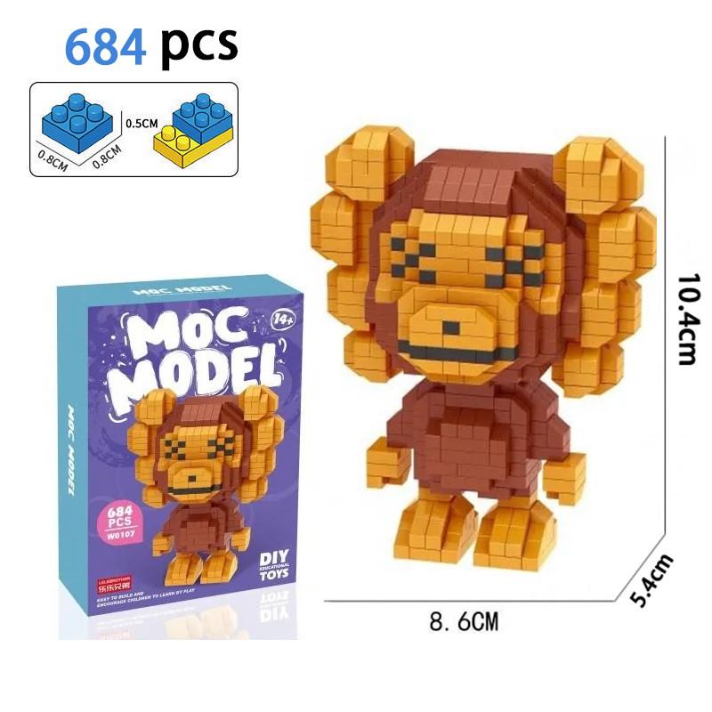 [Spot] micro diamond building blocks small particles assembled adult three-dimensional high difficulty cartoon model birthday gift toy set