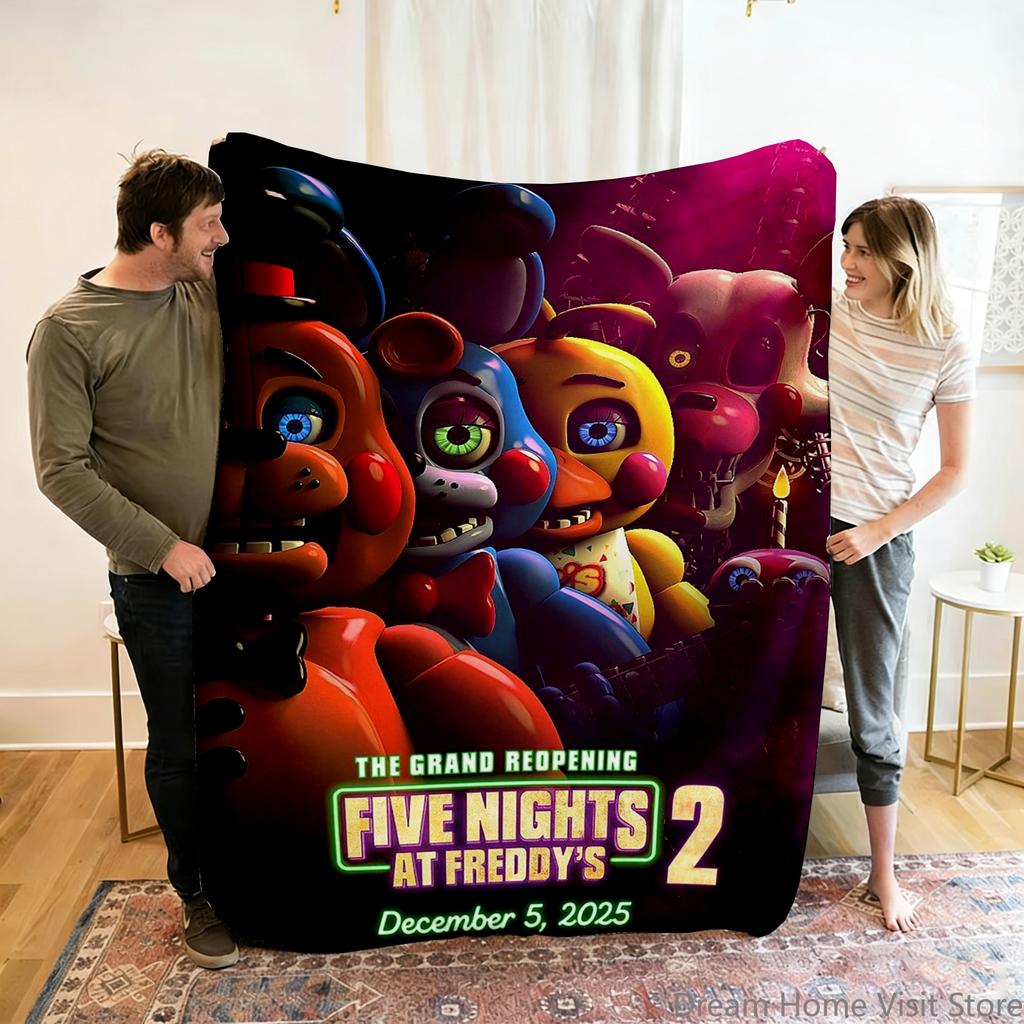 Fnaf Five-nights-At-Freddys Children Warm Soft Anime Blankets for Sofa Bed Cover Blanket Suitable for Birthday Souvenir Gifts