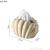 Cream Style Ceramic Tissue Box Creative Shell Shaped Napkin Paper Box Desktop Tissue Case Household Removable Tissue Box
