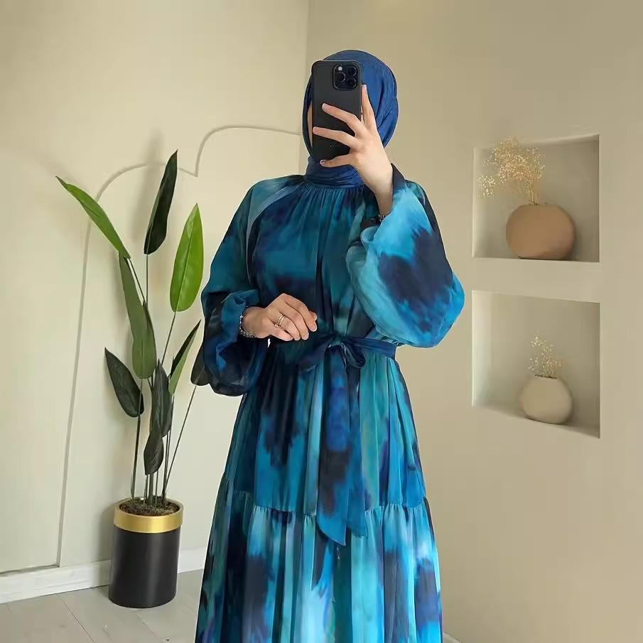 Rochie Lungă de Toamnă 2024 pentru Femei, Modă, Șifon Imprimat