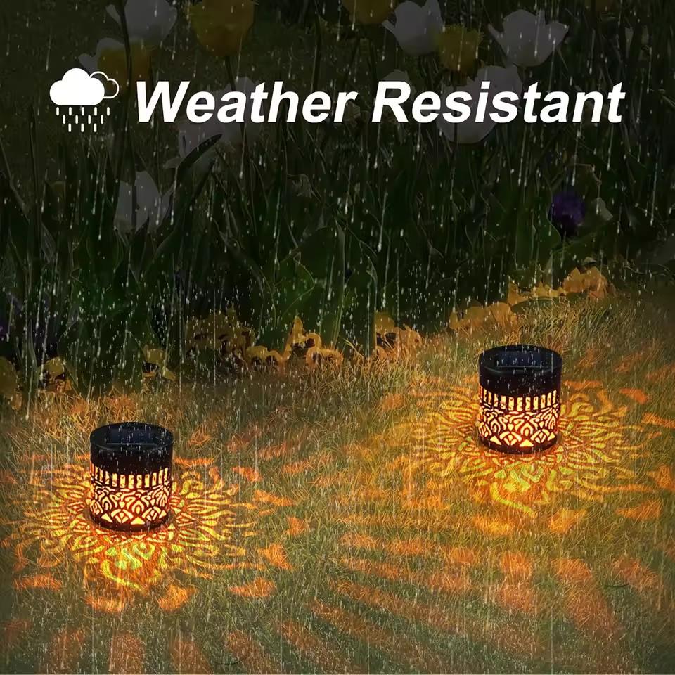 Outdoor Solar Powered Wall Light with Mandala Design Projection for Garden Yard Patio Decoration Solar Decor Light 2 Install way