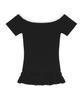 Nigaennikol Off-Shoulder Frill Half Top_Black