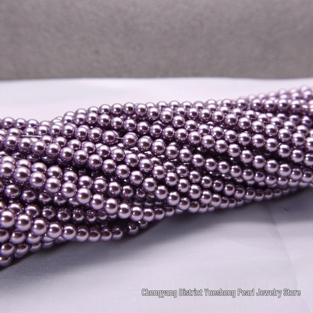 High-Gloss Imitation Pearl Beads for DIY Jewelry – Round, Pierced, Baked Paint Finish, Loose Beads in Stock
