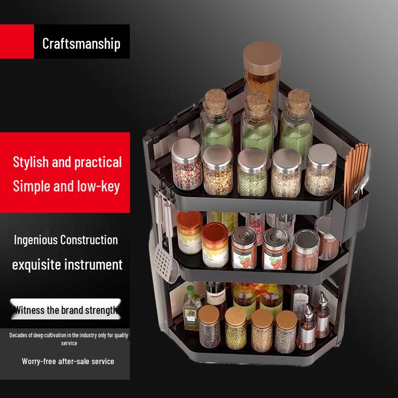 

Yunshuang 3-Tier Black Kitchen Corner Shelf