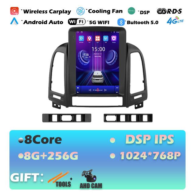 9.7'' For Hyundai Santa Fe 2 2006-2012 Carplay Android14 Car Radio Multimedia Video Player Navigaion Head Unit Stereo Audio