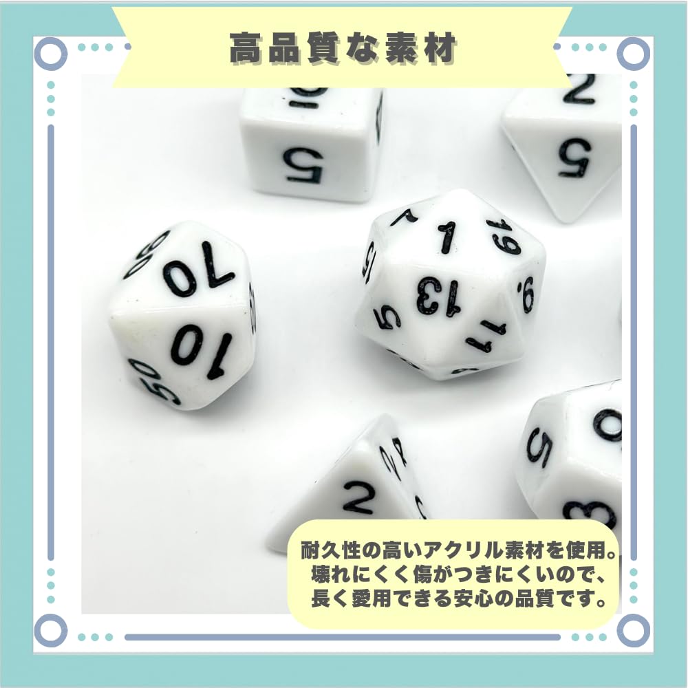 Ideastore 100-sided Dice, 100-sided Dice, Polyhedral Dice Set, 15 Pieces (white)