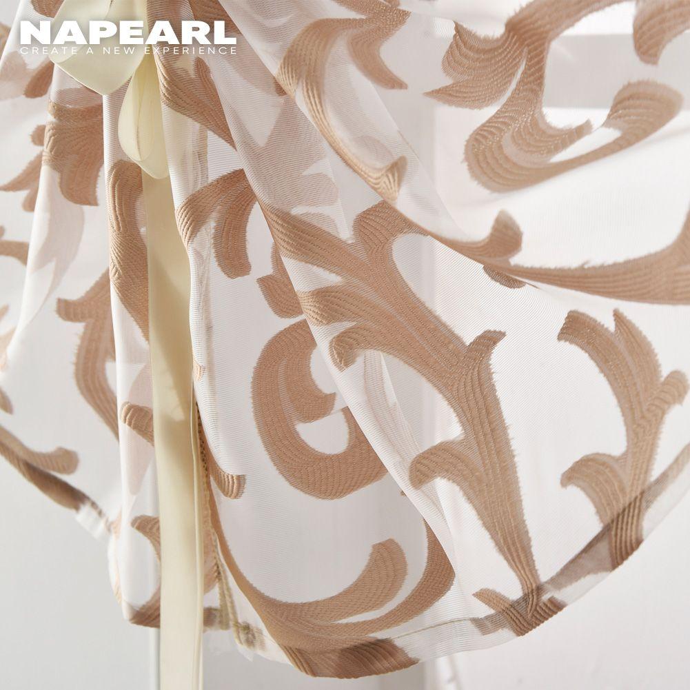 1 PC Napearl Stile europeo Moda fiore Finestra Casa Cucina Tessuto jacquard Tenda in tulle