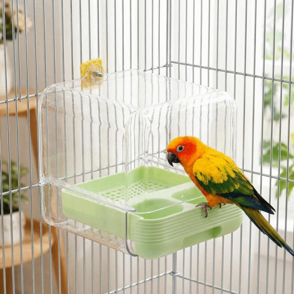 Space Saving Parakeet Bathtub Transparent Bird Cage Feeder Bird Cage Accessories