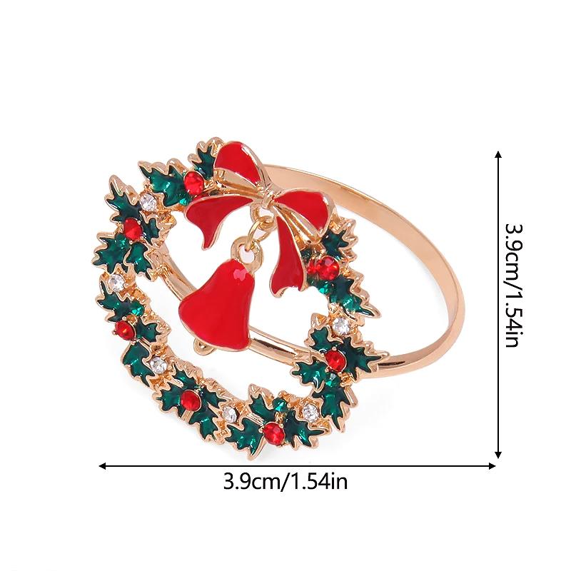 1PC Christmas Aesthetic Napkin Ring Cartoon Alloy Ritual Sense Metal Multi-element Napkin Clasp Creativity Table Setting