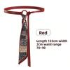 Silk Scarf Belt Accessories Women's Ribbon Belt Chain Belt Hip Hop Punk Vintage American Decor with Jeans Belt Red