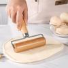 T Shape Wooden Rolling Pin Stainless Steel Dough Roller Dumpling Wrapper Rolling Tool Manual Pastry Roller for Baozi Dumpling Pizza Baking