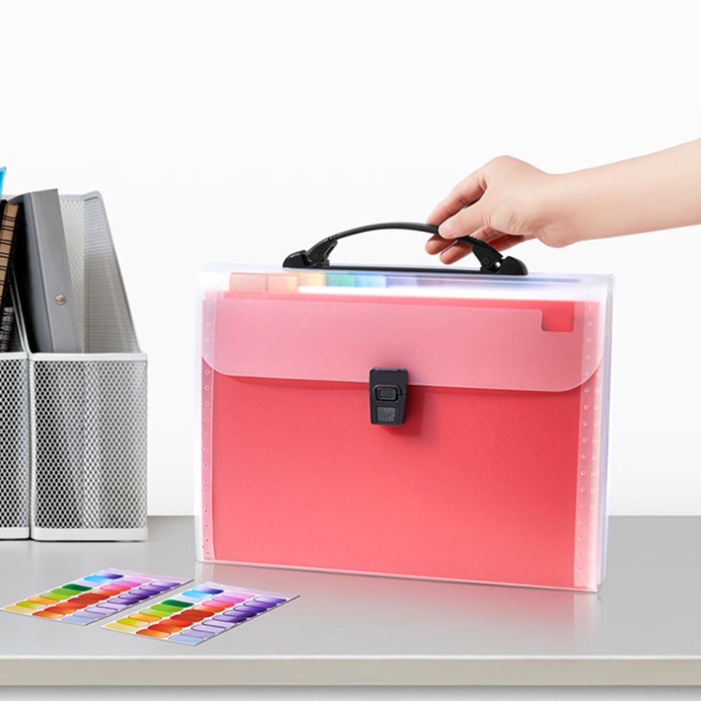 Large Capacity A4 Handheld File Bag Transparent Student Bellows Bag Test Paper Storage Bag Student