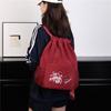 Schoolbag Stylish Simple Embroidery Drawstring Design Backpack Leisure Sports Backpack Foldable Pocket Travel Bag Storage Bag