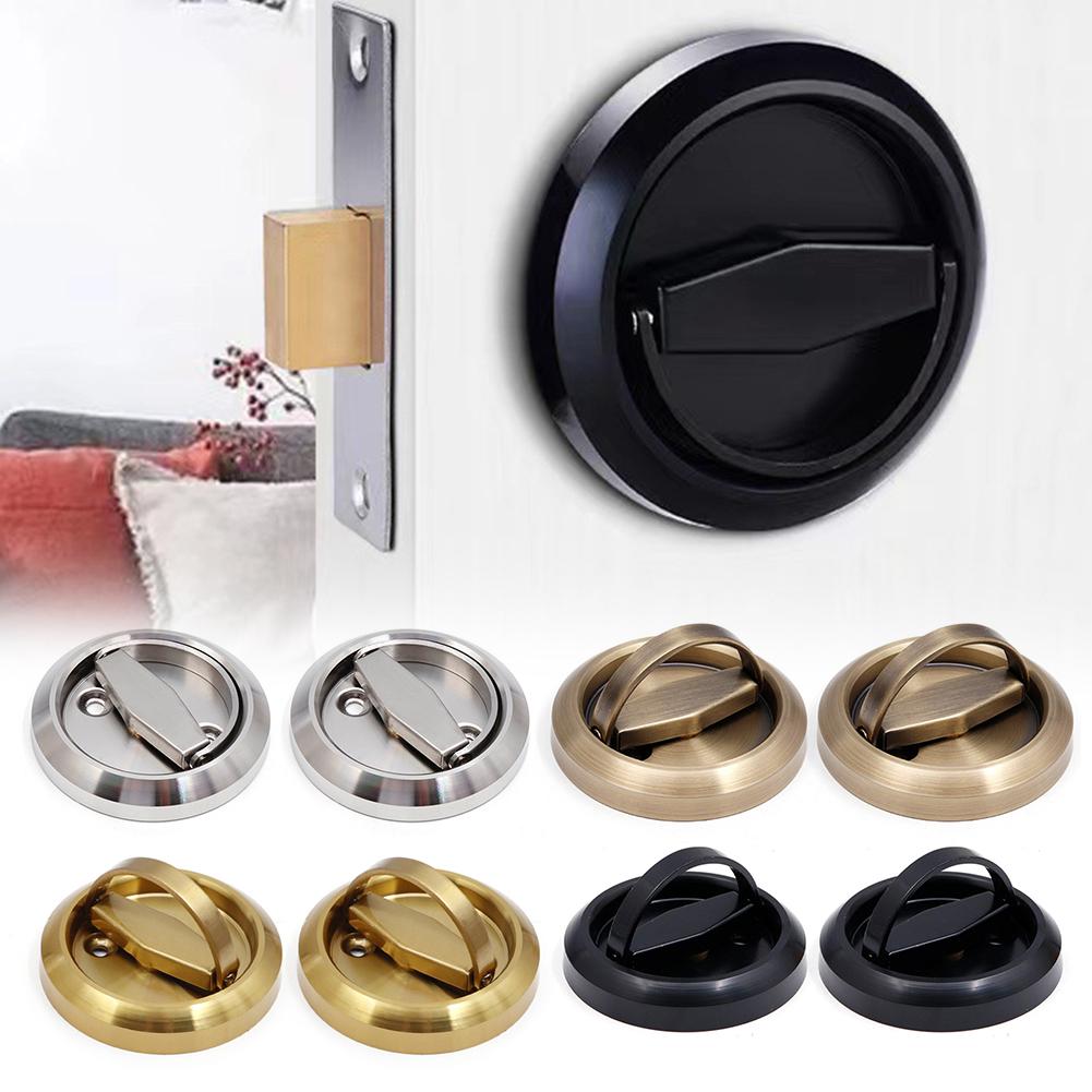 Invisible Door Handles Embedded Concealed Cabinet Handle Knobs Sliding Door Pull Stainless Steel Circular Pull Ring Lock