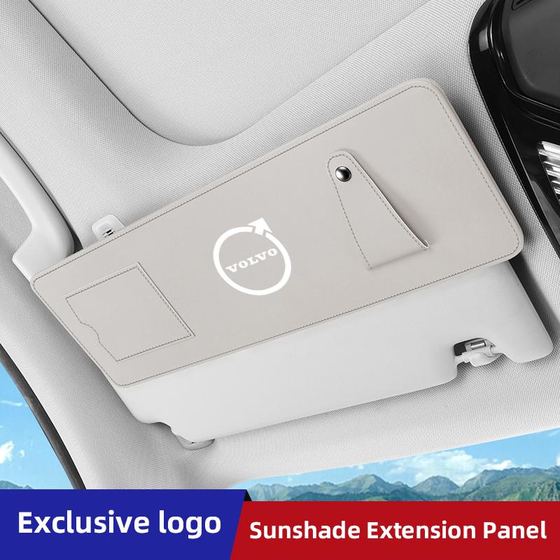 Car Sun Visor Extension Panel For Volvo AWD XC40 V40 XC90 S60 XC60 Anti-glare UV Sun Shield Card Holder Glasses Holder keychain