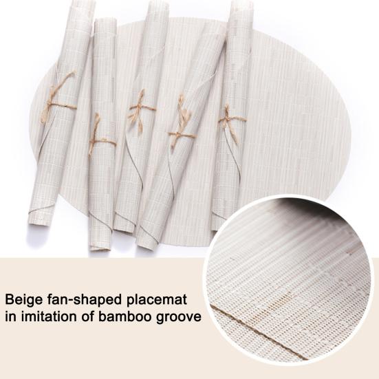 2 szt. Podkładka bambusowa owalna, odporna na oparzenia, odporna na ciepło, antypoślizgowa, wodoodporna, izolacja cieplna, PVC Można myć w zmywarce, Dekoracja stołu