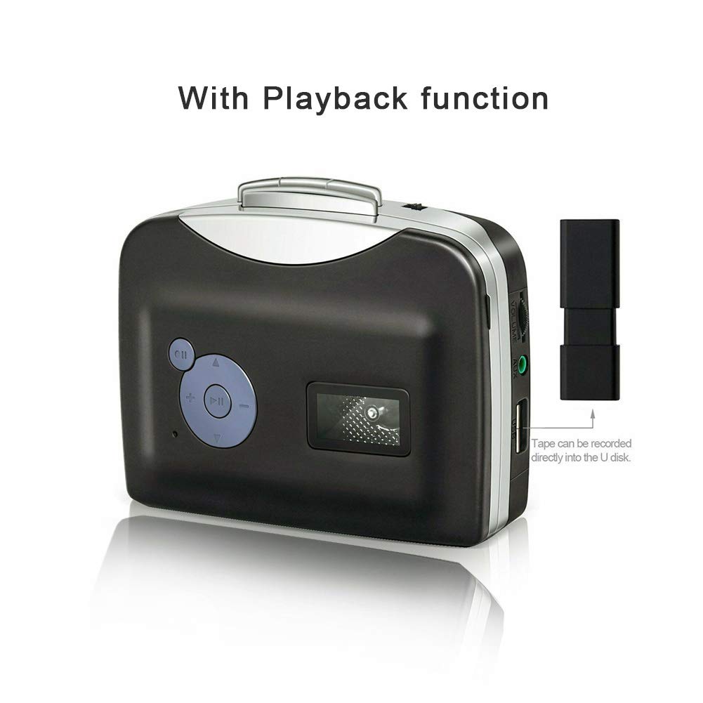 Cassette Machine Portable Cassette To MP3 Converter Stereo USB Cassette Digital Tape with MP3 Headphones Fast Conversion