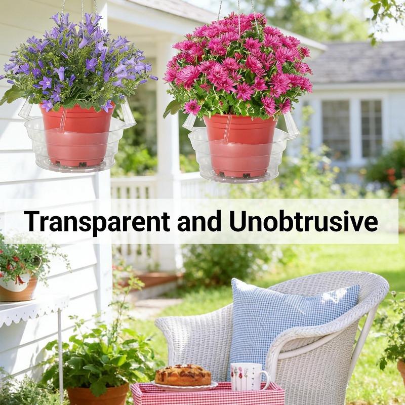 1/5pcs Hanging Plant Water Catcher Clear Plastics Plant Water Catcher Tray Outdoor Garden Flower Pot Decoration Drip Pans Tool