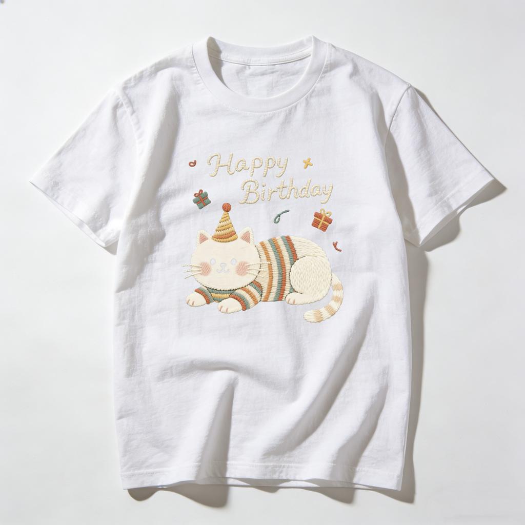 Adult and Childrens Cute Pet Dopamine Healing Series Multiple Pure Cotton Tshirts Couples and Parentchild Birthday Surprise