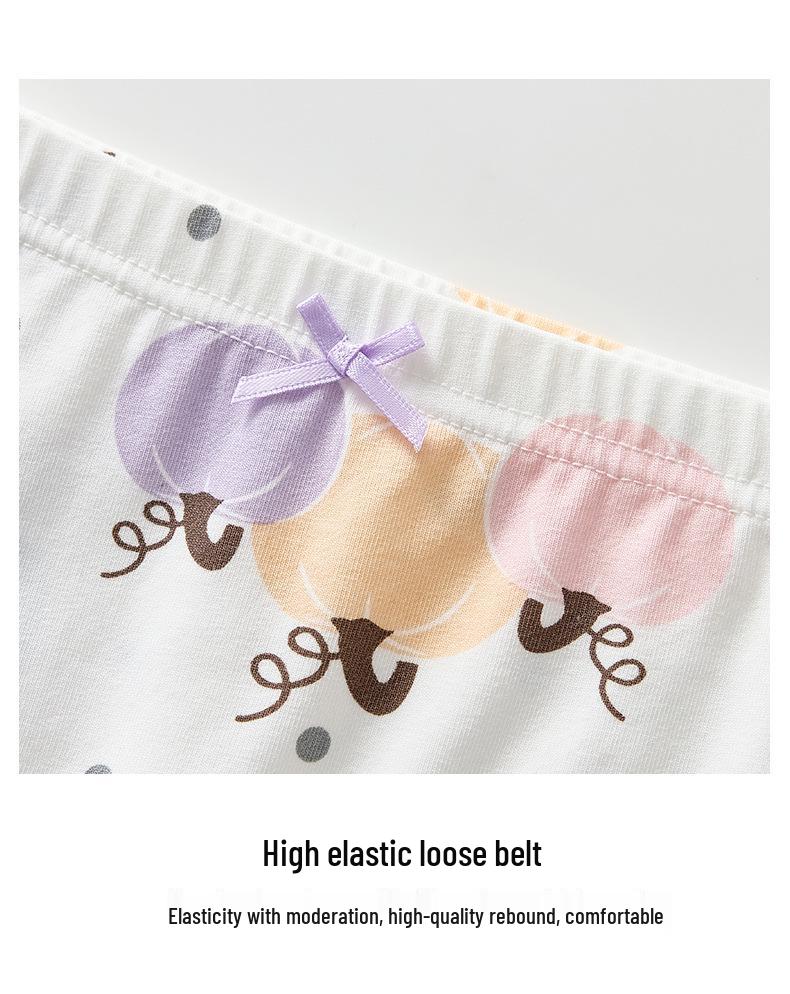 Girls' Antibacterial Pure Cotton Boxer Briefs - A-Grade Comfort for Kids