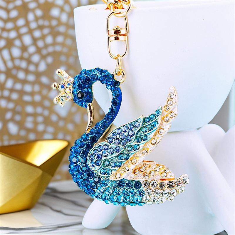 Cute Owl Crystal Rhinestones Crsytal Car Bag Keys Exquisite Pendant Cartoon Trendy Animal Key Chains Bag Charm
