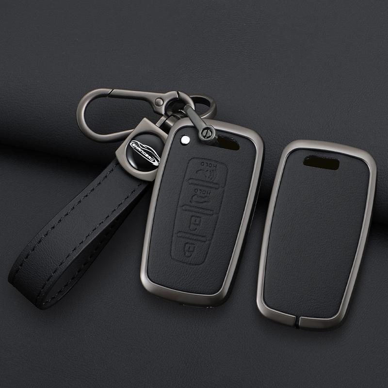 Car Key Case Cover For Hyundai Genesis Coupe Sonata Ix35 For Kia Forte Sportage K2 K5 Zinc Alloy Leather Protector Accessories