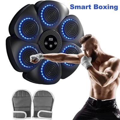 Music Boxing Machine with Boxing Gloves Smart Bluetooth Boxing Equipment Wall Mounted Boxing Punching Pad with 9 Modes and 18 Speeds