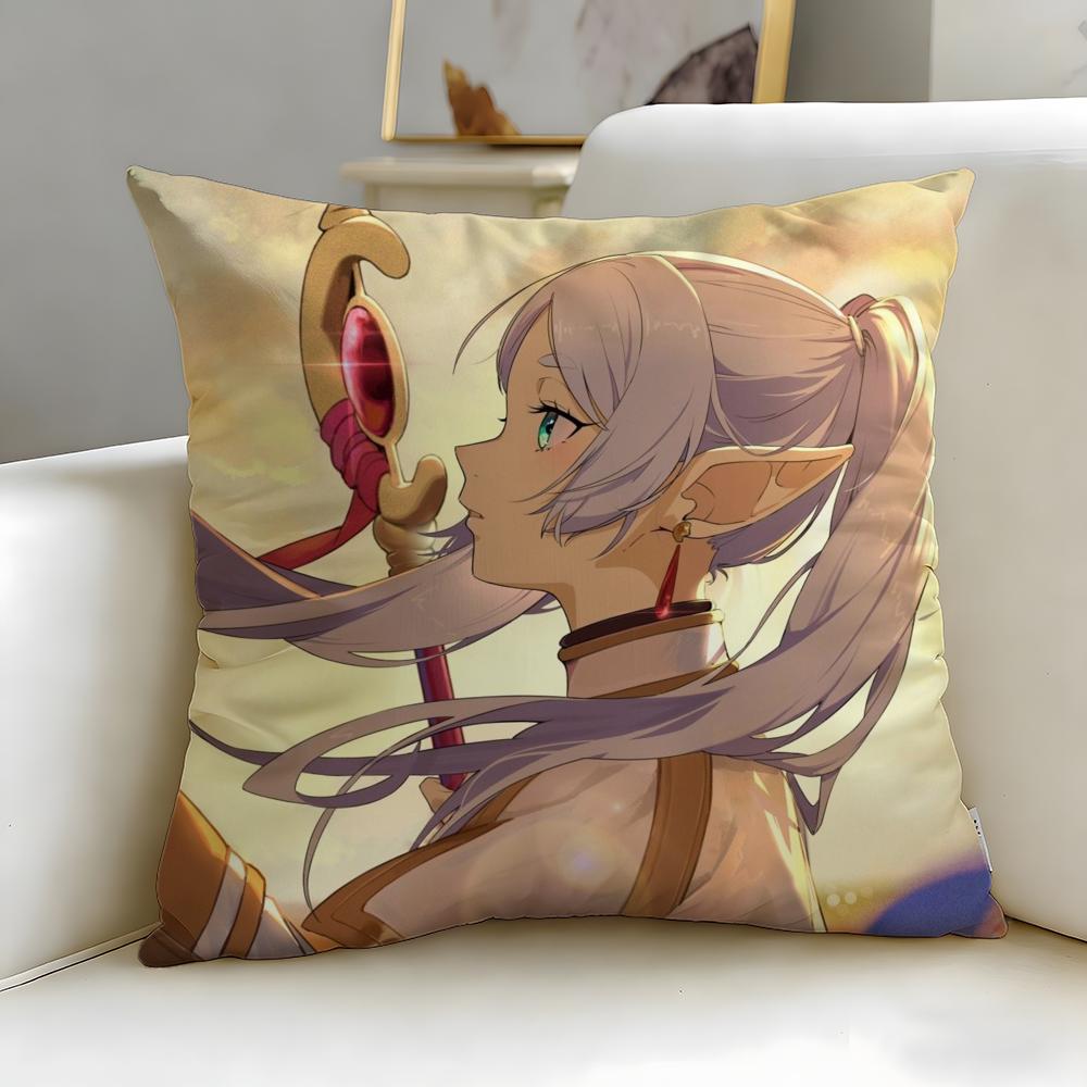 Klassische Anime Frieren Nach dem Ende der Reise Kissenbezug Weich Leicht zu Waschen Kissenhülle Vielseitig für Sofa Bett Reise und Büro