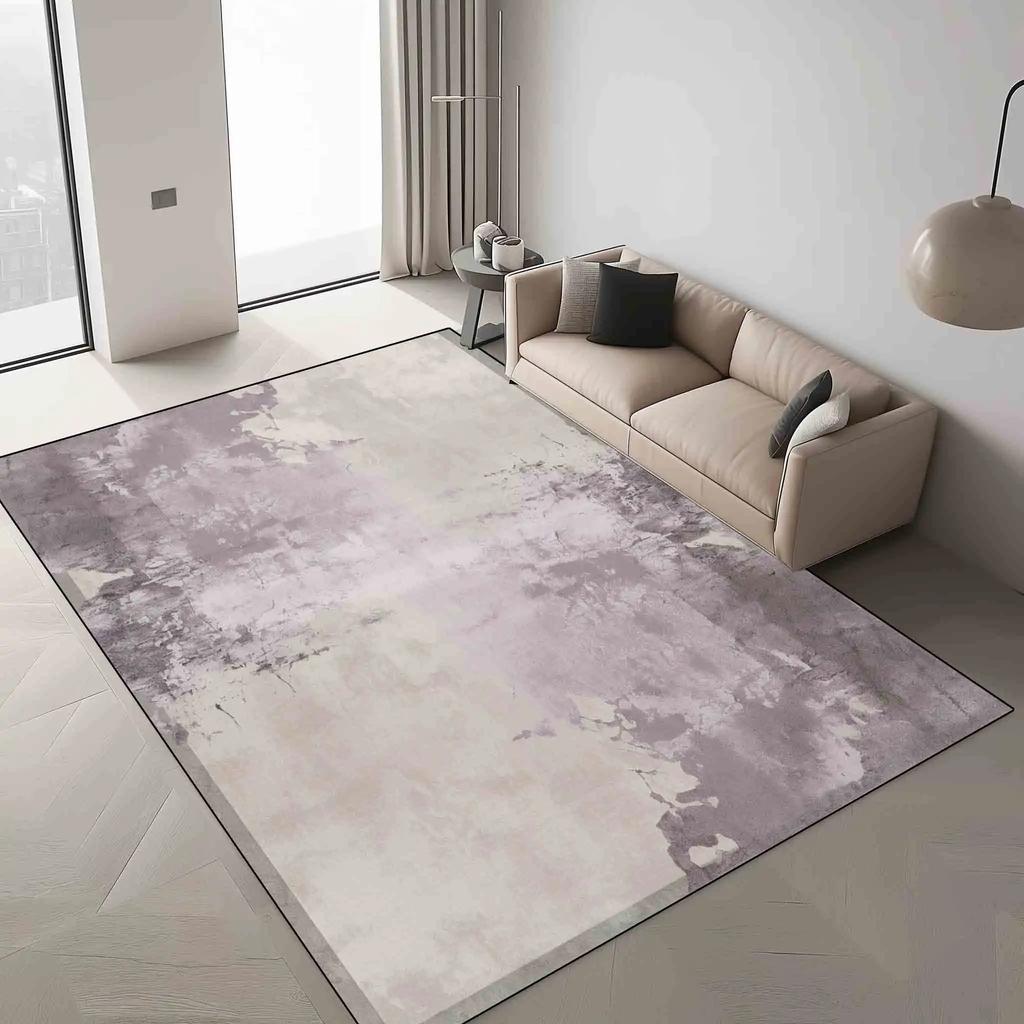 Lätt lyxmattor för vardagsrumsdekoration Sovrum Halkfri matta Nordisk Stor yta Golvmattor Lounge Tvättbar Fluffig matta