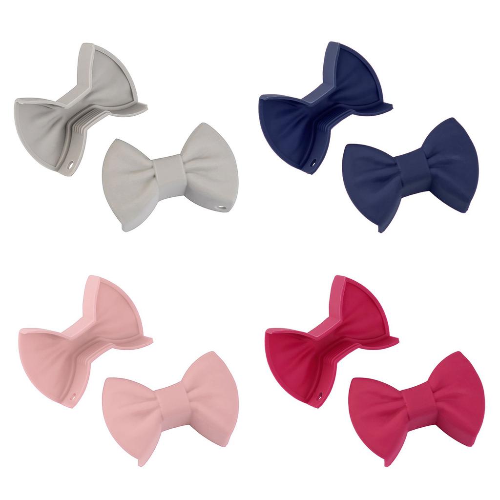 2 Pieces Silicone Finger Protector Heat Insulation Clip Silicone Bowknot Clip Oven Gloves for Safe Cooking and Baking