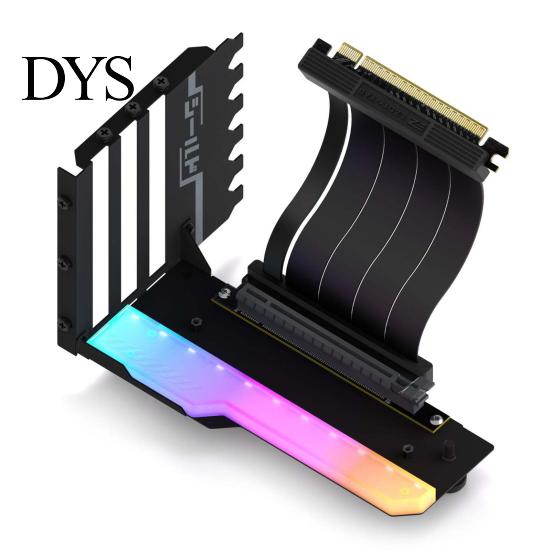 Vertical Video Card Holder Graphics GPU Support PCI-E 4.0 16X Riser Expansion Cable Computer Case Chassis 90 Degrees Right Angle Mount Bracket