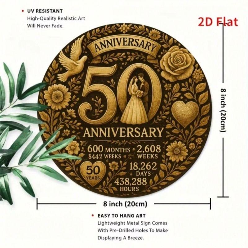 Metal Tin Sign Floral Pattern Wall Art Home Decor 20x20cm