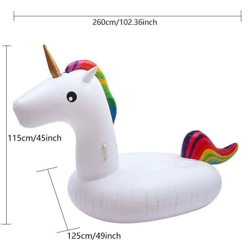 In Stock: Inflatable Unicorn Flamingo Pool Float for Adults - PVC Water Play Floating Bed