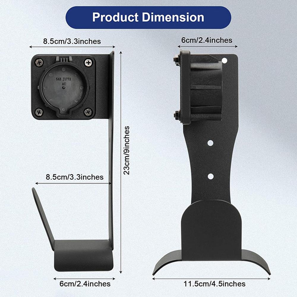 

Ev Charger Holder Electric Vehicle Charging Cable Hook Mount Bracket For J1772 Type 2 European Standard Charger Accessories
