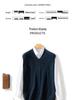 Men's Wool V-neck Sleeveless Cashmere Knit Vest - Business Formal, Loose Fit, Autumn/Winter Style