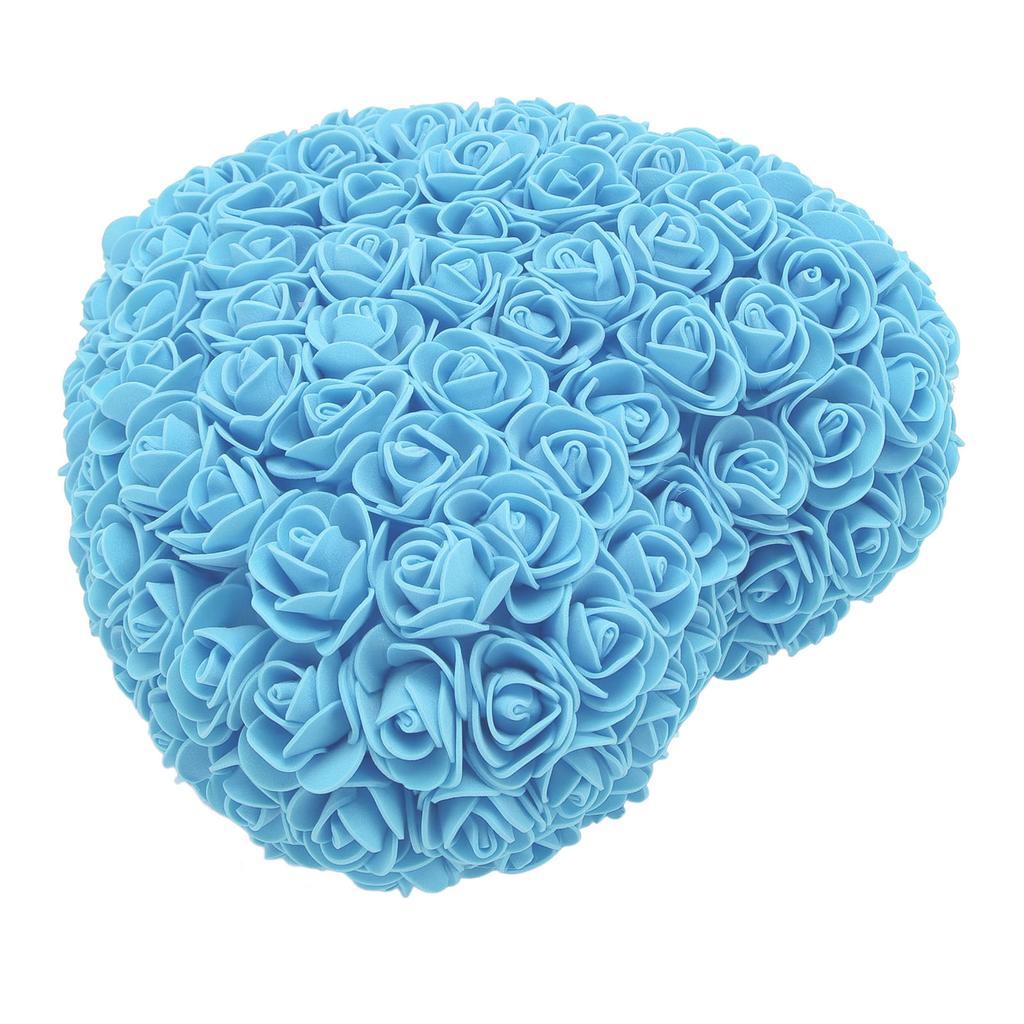 Foam Fake Roses Handcrafted Romantic Decorative Heart Shape Artificial Roses with String Light for Bedroom Wedding Blue