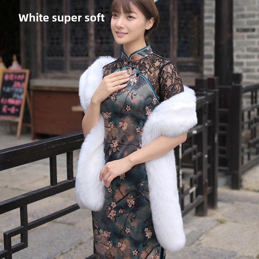 Herbst und Winter Imitat Pelzkragen Imitat Fuchspelz Waschbärpelz Schal Verlängert Dick Schal Warmer Schal Schal Pelzkragen