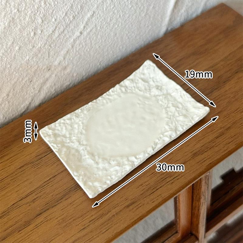 

1Pcs Doll House Mini Rock Print Beef Board Kitchen Tableware Decor Dollhouse Miniature Rectangular Dinner Board Tray