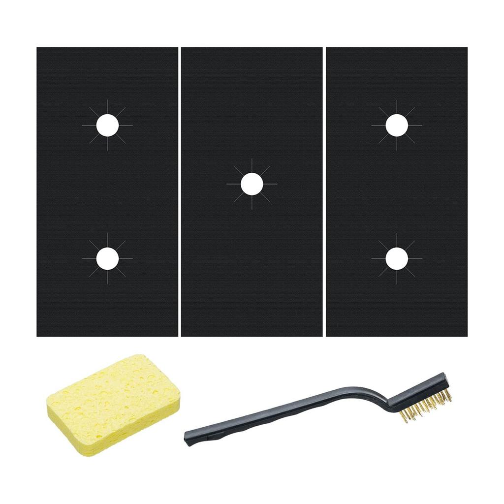 A495P 3Pcs Stove Top Covers for Gas Burners, Washable Cuttable Reusable Stove Protector for Gas Range, 0.4mm Thick Heat