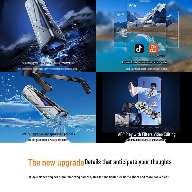 ORDRO EP7 4K Head-mounted Sports Camera (CN Version)