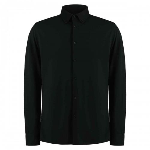 Kustom Kit Mens Pique Superwash 60C Tailored Long-Sleeved Shirt