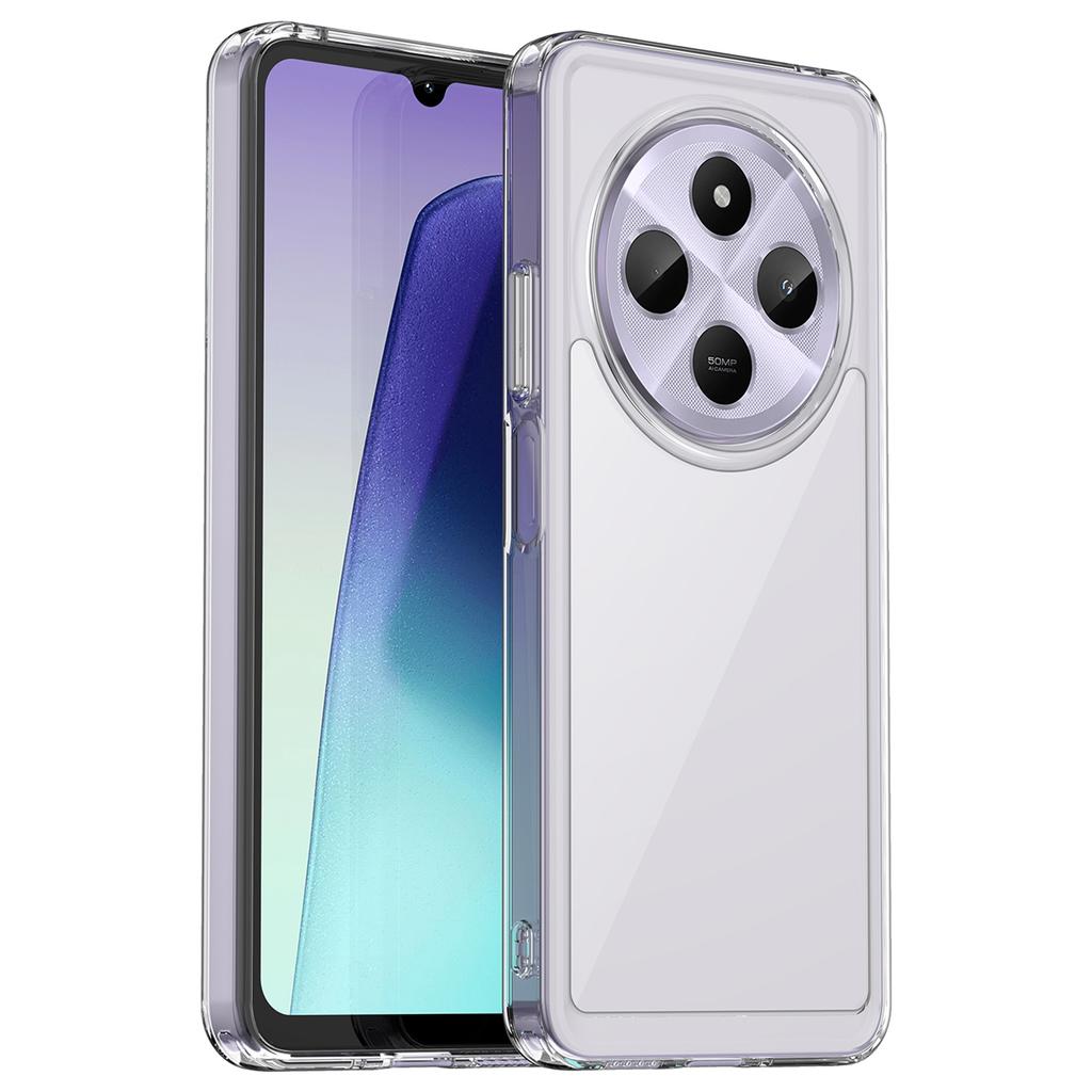 WANLONFENG MF Series Clear Case for Xiaomi Poco C75 4G/Redmi 14R 5G/14C 4G TPU+Acrylic Phone Cover with Tempered Glass Film