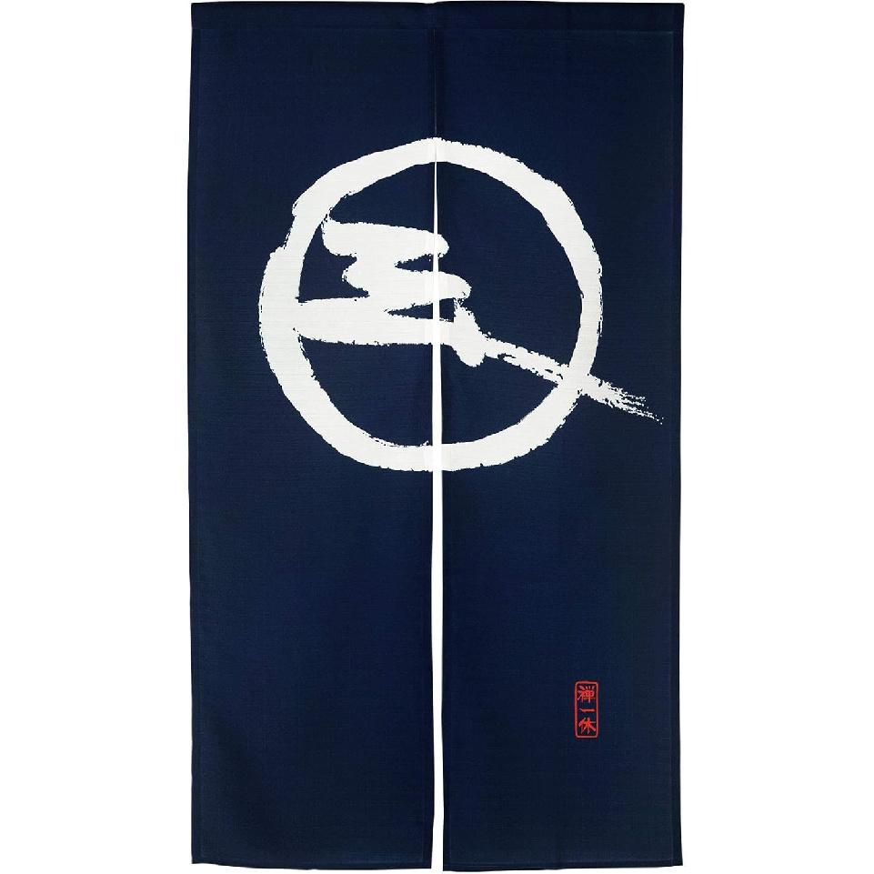 LIGICKY Japanese Noren Doorway Curtain Long Type Printed Door Tapestries for Home Decoration 33.5 x 59 inch, Blue (Simple Traditional Pattern)