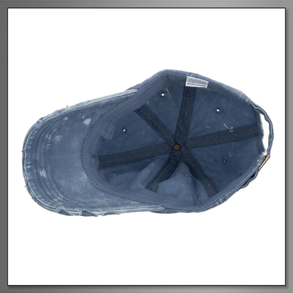 Buzz Selection BB Denim Brim Stylish and Cool Distressed Design for Men and CAP414 Cap, Cap, Women, (Black)