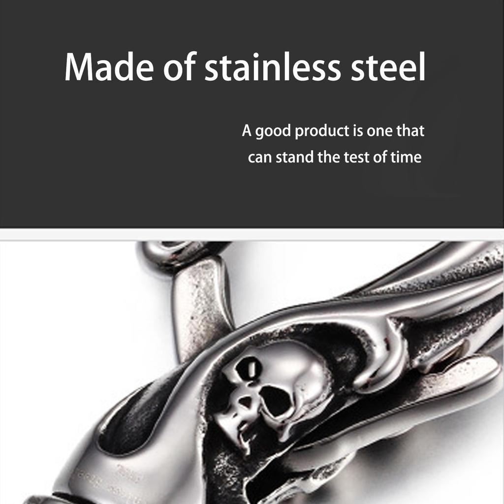 Stainless Steel Skull Keychain for Men Gothic Style Keyring Unisex Accessory Perfect Gift for Birthday Halloween Party